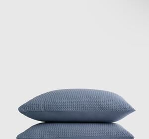 Quince Organic Luxe Honeycomb Sham Set Mineral Blue Set of Two